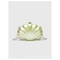 Elegant Asymmetric Shell Clutch | Crystal Acrylic Evening Bag for Weddings & Parties