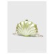 Elegant Asymmetric Shell Clutch | Crystal Acrylic Evening Bag for Weddings & Parties