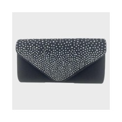 Satin Rhinestone Pleated Clutch with Chain Strap for Evening Parties