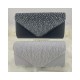 Satin Rhinestone Pleated Clutch with Chain Strap for Evening Parties