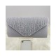 Satin Rhinestone Pleated Clutch with Chain Strap for Evening Parties