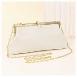 Elegant Velvet Clutch with Crystal Lock and Chain for Evening Gowns & Weddings