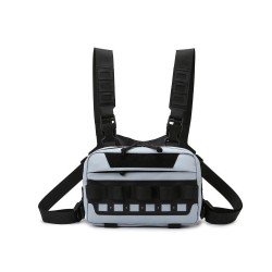 Tactical Fishing Vest Pack with Molle Webbing - Adjustable Chest and Waist Bag for Outdoor Sports, Cycling, and Hunting
