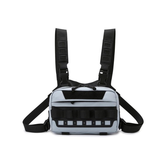 Tactical Fishing Vest Pack with Molle Webbing - Adjustable Chest and Waist Bag for Outdoor Sports, Cycling, and Hunting